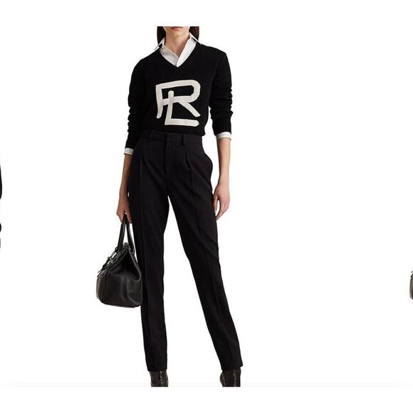 Ralph Lauren Collection Intarsia Knit RL Merino Silk Sweater Vneck Jumper Runway - Picture 6 of 12
